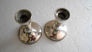 Vintage Sterling Silver Weighted Candle Sticks photo