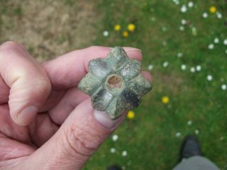 Medieval Silvered Floral Dagger Pommel / Wars Of The Roses - Towton (1461) York photo