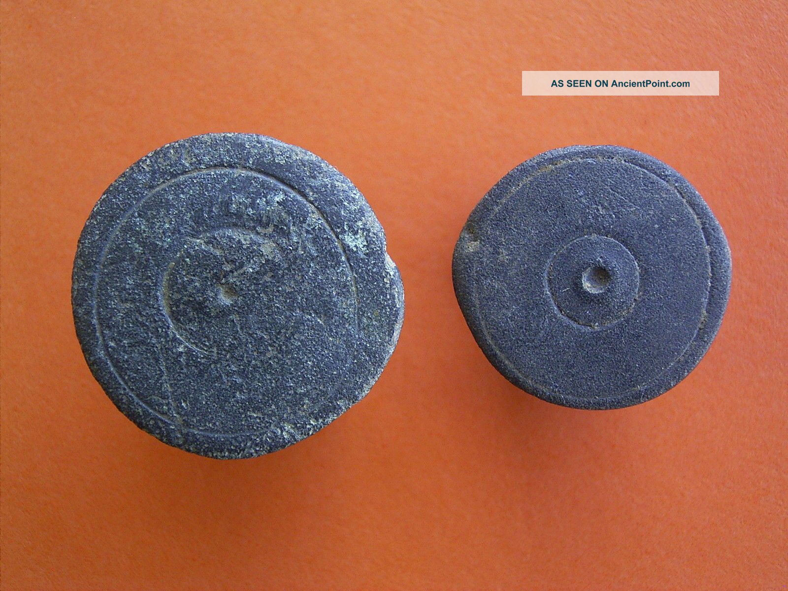 2 Medieval Copper Alloy One Piece Buttons - Uk Metal Detecting Finds British photo