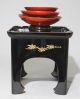 Japanese Antieque Lacquer - Makietriple Cup High - Quality Light - Seasoned Made Rare Other Japanese Antiques photo 5