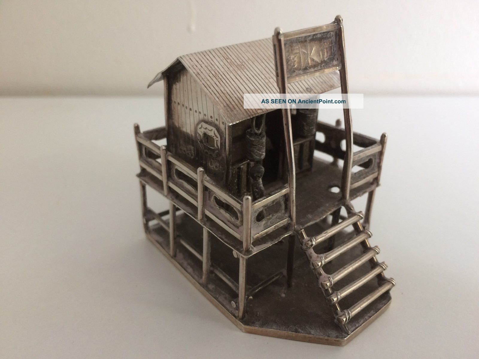 Antique Chinese Silver Miniature Of A Chinese Dwelling - Tuck Chang 1870 - 1920 Other Chinese Antiques photo