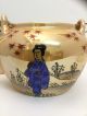 Gorgeous Vintage Japanese Lustre Teapot,  Bamboo Handle,  Piece Porcelain photo 7