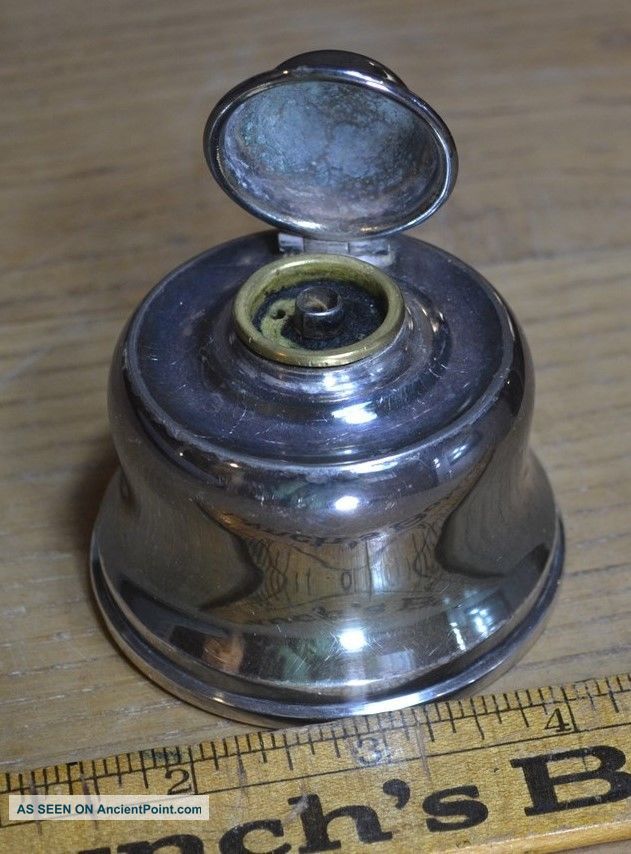 Oil Fluid Lamp Lantern Nickel Finger Small Unusual Night Light Travel Antique Lamps photo