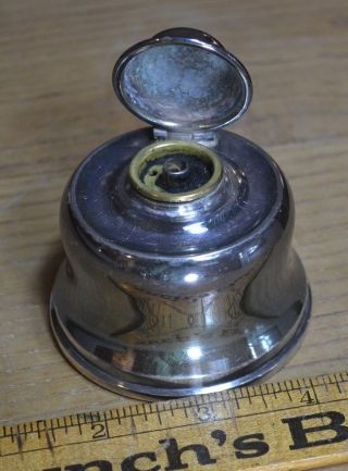 Oil Fluid Lamp Lantern Nickel Finger Small Unusual Night Light Travel Antique photo