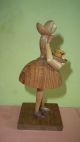 Wooden Carved Girl Holding Bowl Of Ducks - Made In Poland By Sitarski,  Fedorowicz Carved Figures photo 2