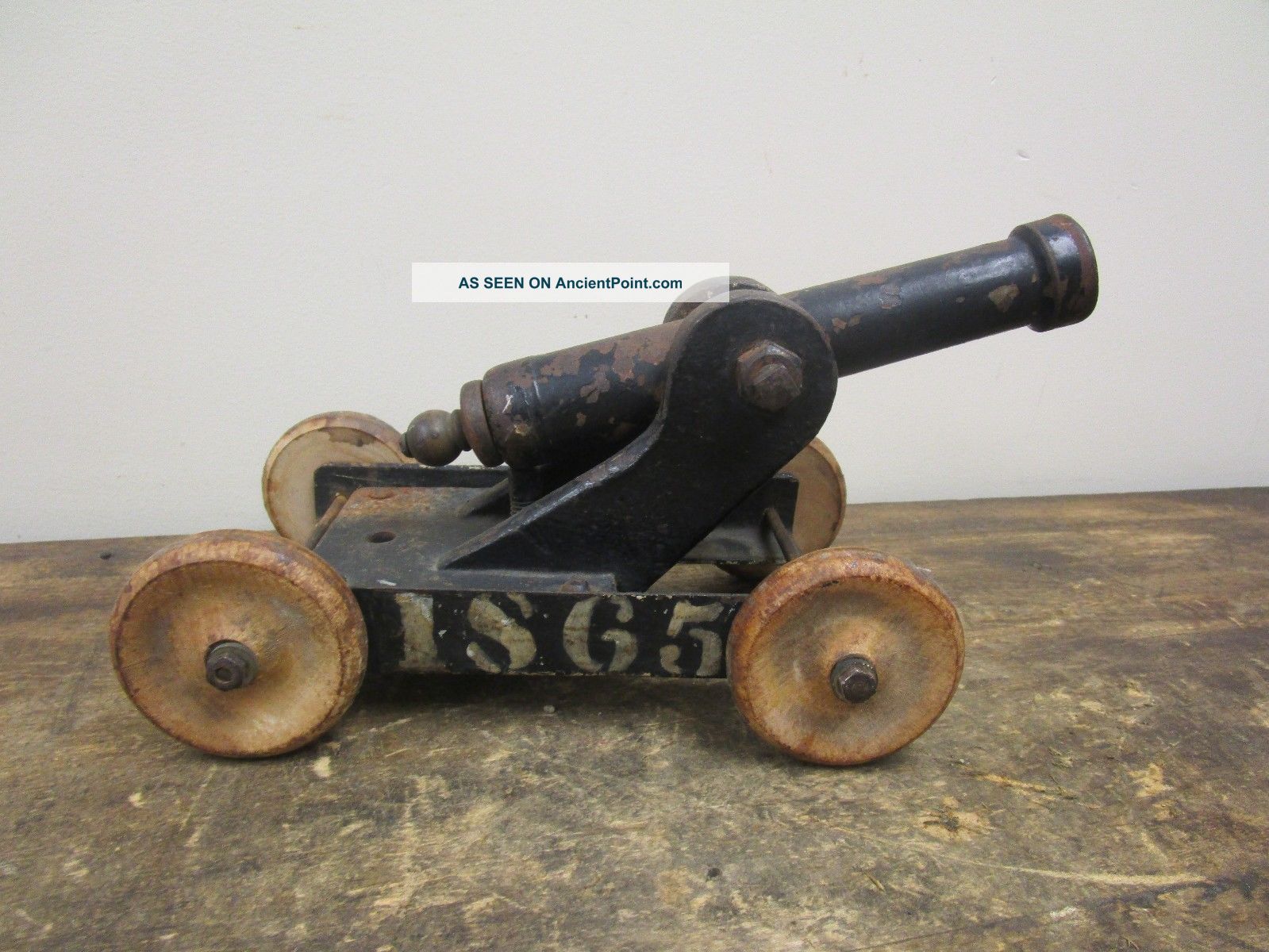 Antique Cast Iron Toy Signal Cannon Dated 1865.  L@@k Other Maritime Antiques photo