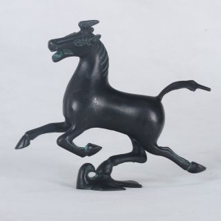 Chinese Bronze Handwork Carved Horse Riding Chebi Statue Qt010 photo