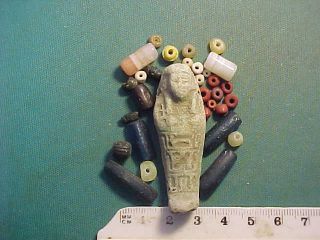 30,  Ancient Beads Circa 1000 Bc - 700 Ad,  An Egyptian Faience Shabti photo