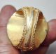 Antique Gold Gilding Ancient Bronze Face Ring 9 Size Near Eastern photo 5