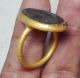 Wonderful Agate Pegasus Intaglio Stone Black Bronze Gold Gilding Ring 9.  5 Size Near Eastern photo 7