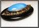Antique Huge Stunning Bakelite Cape Coat Button W Periwinkle Blue Glass Stone Buttons photo 1