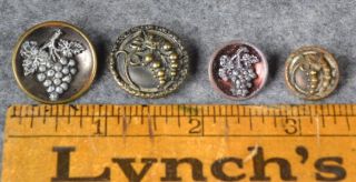 Sewing Buttons Antique Brass Grapes Fruit Victorian Originals photo