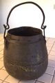 Antique Primitive Hand Forged Ash Can Pail Bucket With Lid And Handle - Unique Hearth Ware photo 1