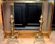 Antique/vintage Early1900 ' S Pierced Brass Fireplace Screen &chippendale Andirons Fireplaces & Mantels photo 1