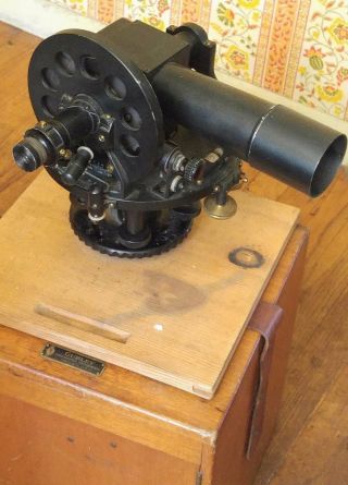 Rare Gurley Surveyor ' S/engineer ' S Instrument,  Wooden Box With Key,  Theodolite? photo