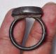 Wonderful Lapiz Bird Intaglio Stone Seal Bronze Ring 8.  75 Size Near Eastern photo 1