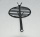 Antique Wrought Iron Open Hearth Round Cooking Grill With Footed Base & Rat Tail Primitives photo 2