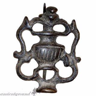 Very Rare Museum Quality Roman Bronze Judean Style Amphora Fibula Brooch Ca 200 photo