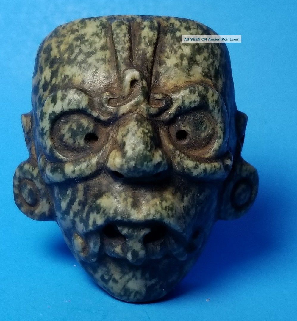 Pre - Columbian Mayan God Chaac Mask Pendand The Americas photo