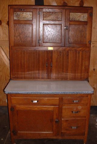 Rare Antique Seller ' S Oak Hoosier Kitchen Cabinet Kitcheneed All In One Slag photo