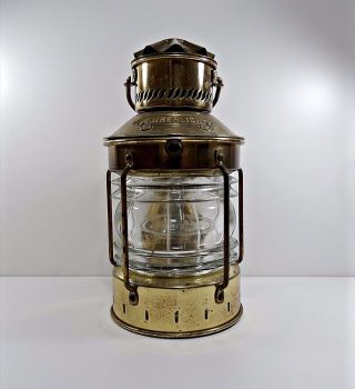 Vintage Ankerlight Brass Nautical Ships Light Lantern Wall photo