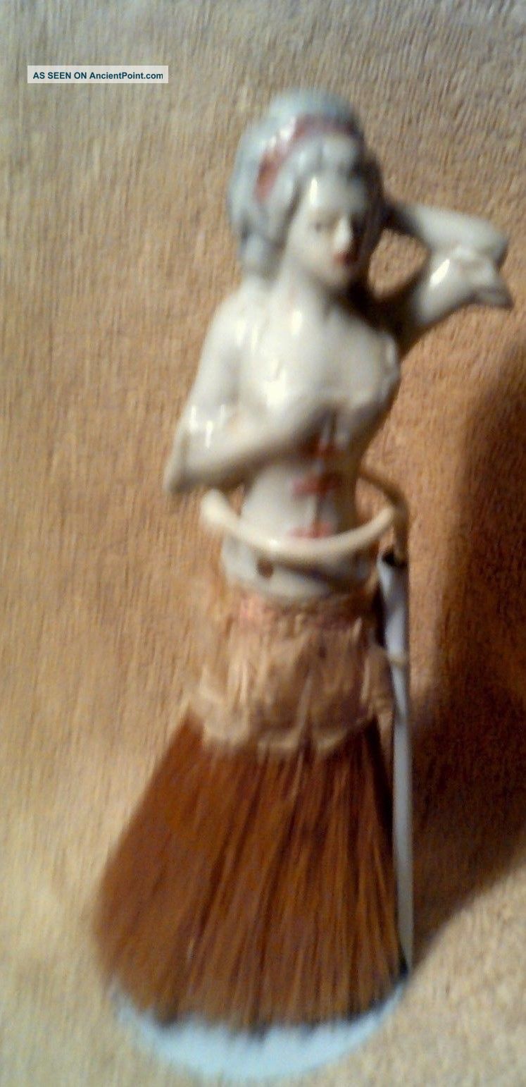 Figural Handle Of Lady On Small Whisk Broom In Stand Figurines photo