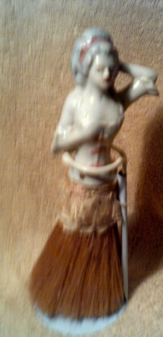 Figural Handle Of Lady On Small Whisk Broom In Stand photo
