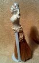 Figural Handle Of Lady On Small Whisk Broom In Stand Figurines photo 1