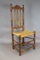 A Very Rare Early 18th C William & Mary Bannister Back Chair Great Carved Crest Primitives photo 1