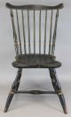 A Very Bold Late 18th C Connecticut Windsor Fan Back Chair In Grungy Old Paint Primitives photo 2