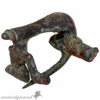 Museum Quality Roman Bronze Knee Fibula Brooch Circa 200 - 300 Ad photo