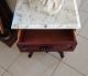 White Marble Top Hall/entry Table,  Mahogany Harp/lyre Form Base.  Perfect Cond. Unknown photo 1
