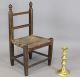 Fine 19th C Child ' S 2 Spindle Back Chair In Best Red & Black Paint Primitives photo 3