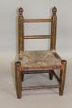 Fine 19th C Child ' S 2 Spindle Back Chair In Best Red & Black Paint Primitives photo 4
