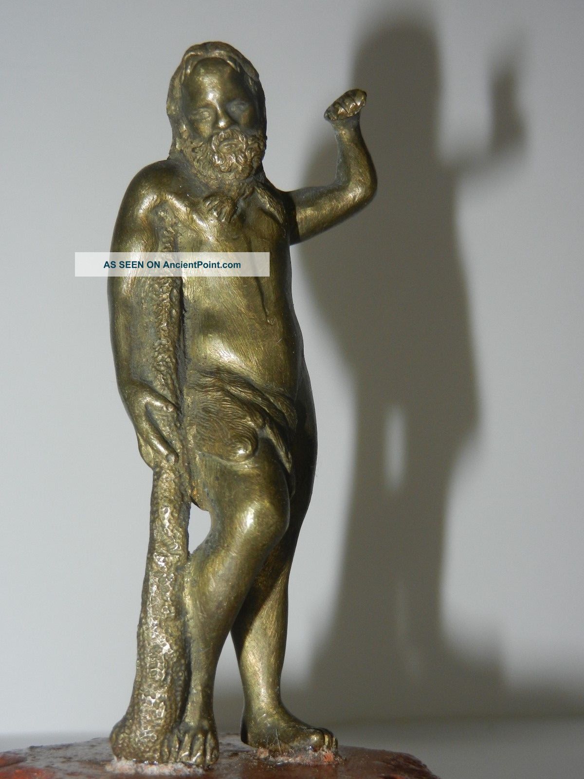 17th C Possibly Hellenistic Period Bronze Dionysus Wearing Leopard Skin Statue Greek photo