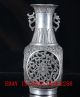 Crusted Silver Copper Hand Made Dragon & Phoenix Vase With Ming Xuande Mark Vases photo 2