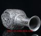 Crusted Silver Copper Hand Made Dragon & Phoenix Vase With Ming Xuande Mark Vases photo 5