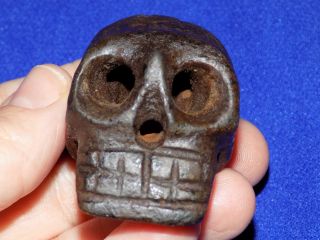 Pre - Columbian Carved Stone Skull,  Central America,  Skull Carving photo