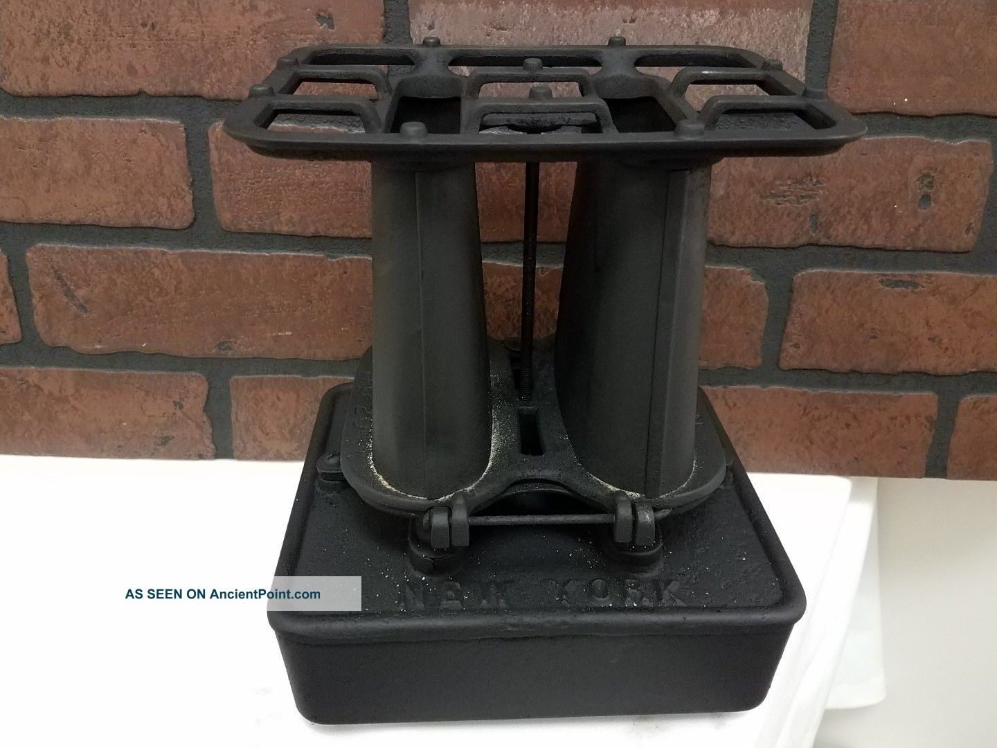 Antique Sam S. Utter Cast Iron Heater Stove Parlor Stove Sad Iron Camp