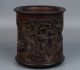 China Exquisite Hand - Carved Character Horse Carving Bamboo Pen Holder Brush Pots photo 6