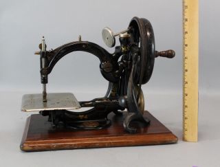 Antique 19thc Wilcox & Gibbs Sewing Machine Co Wooden Base,  No Rerserve photo