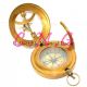 Brass Pocket Push Button Direction Sundial Compass Vintage Style Sun Clock Compasses photo 2