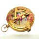 Brass Pocket Push Button Direction Sundial Compass Vintage Style Sun Clock Compasses photo 5