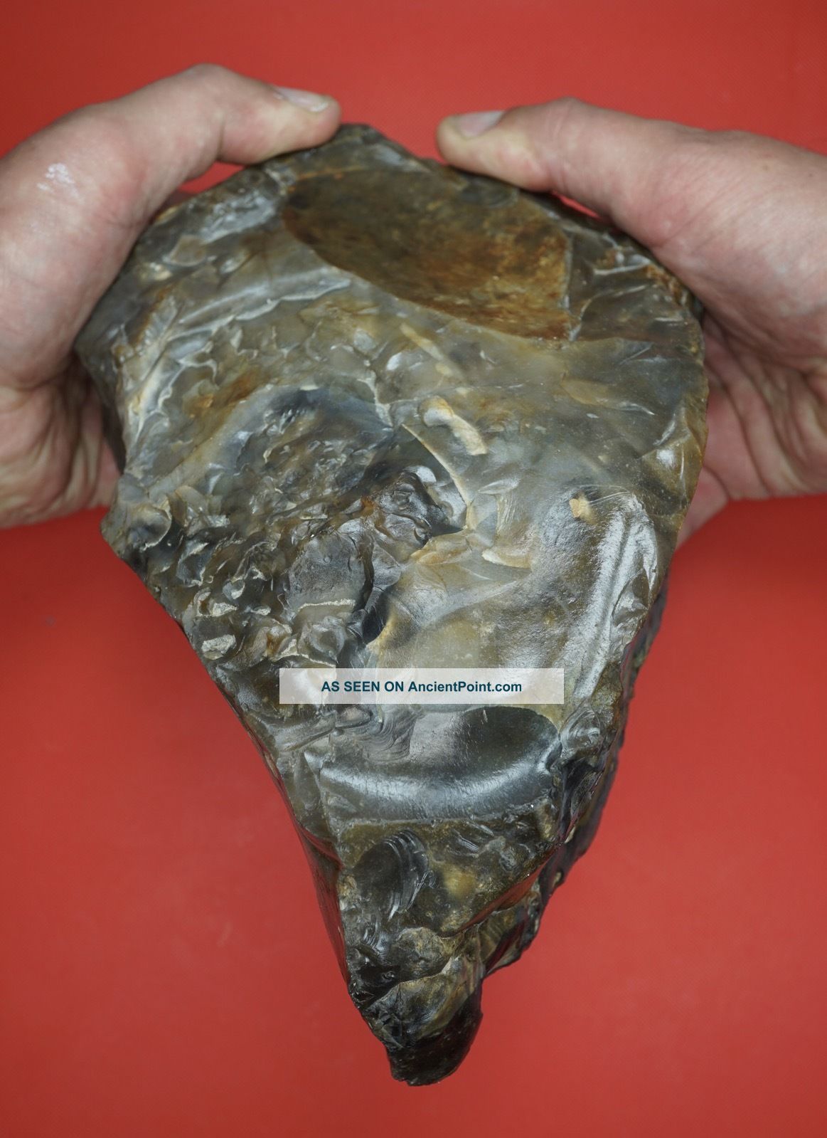 Early Acheulian,  Archaic Abbevillian Unifacial Two Handed Axe C600k Neolithic & Paleolithic photo