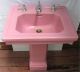 1931 Art Deco Standard Pink Pedestal Sink 2 Pc Faucet Handles Sinks photo 1
