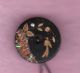 Bird Horn Picture Antique Inlay Button W Metal Pearl Inlay Designs W Foliage Buttons photo 1