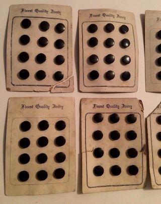 ⭐ Antique Vegetable Ivory Buttons On Cards (8 Cards 96 Buttons) ⭐ photo
