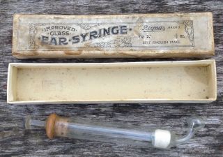 Old Antique Improved Glass Ear Syringe Regnas Brand photo