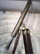 Large Vintage Brass Telescope W Wooden Brass Folding Tripod W Safety Chain 50 