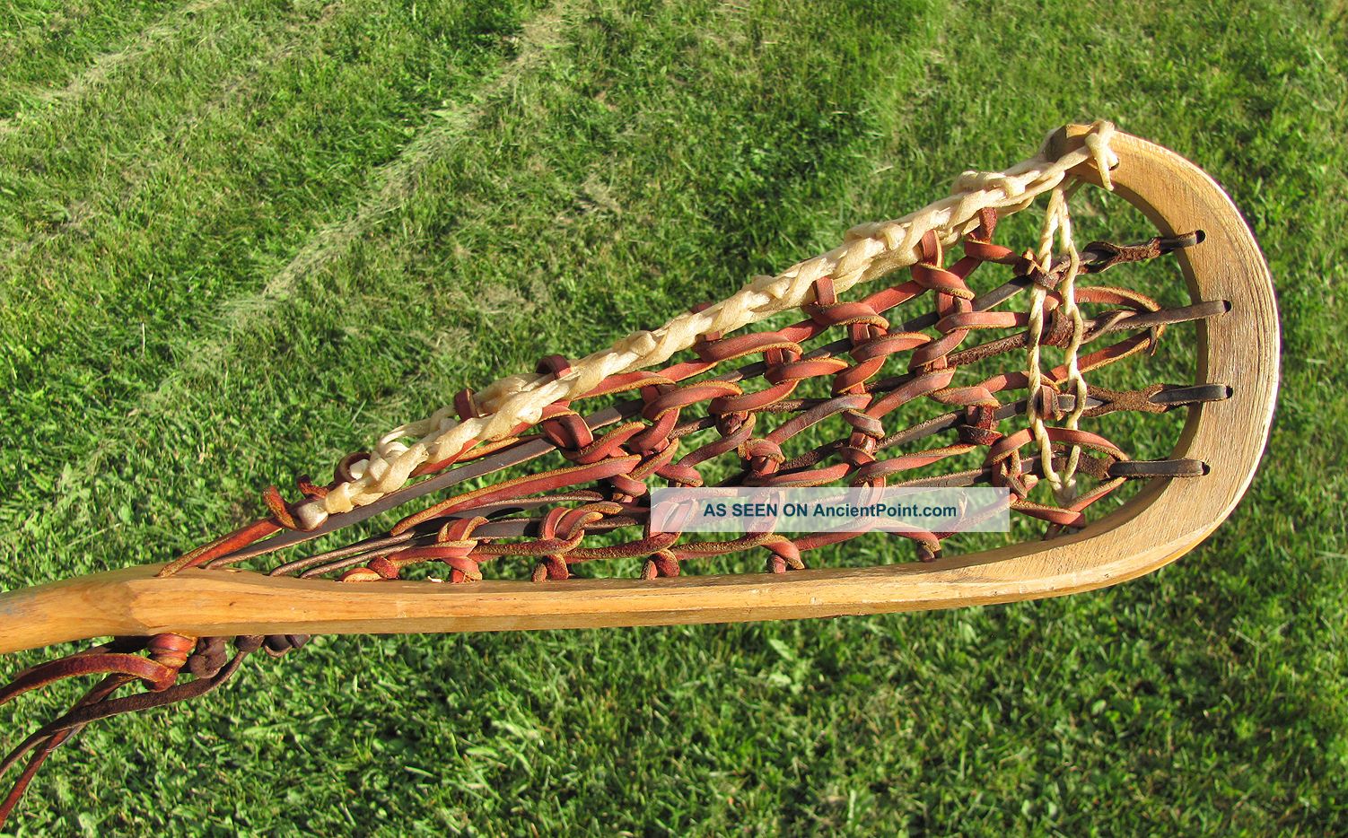 Vintage Mohawk Indian Lacrosse Stick Wood Handle Pro Select 80 Native American photo